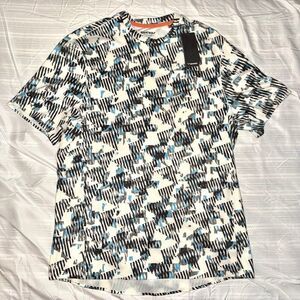 SquatWolf Lab360 TDry Pro Tee Future Glitch White Black Blue Shirt Men’s Large